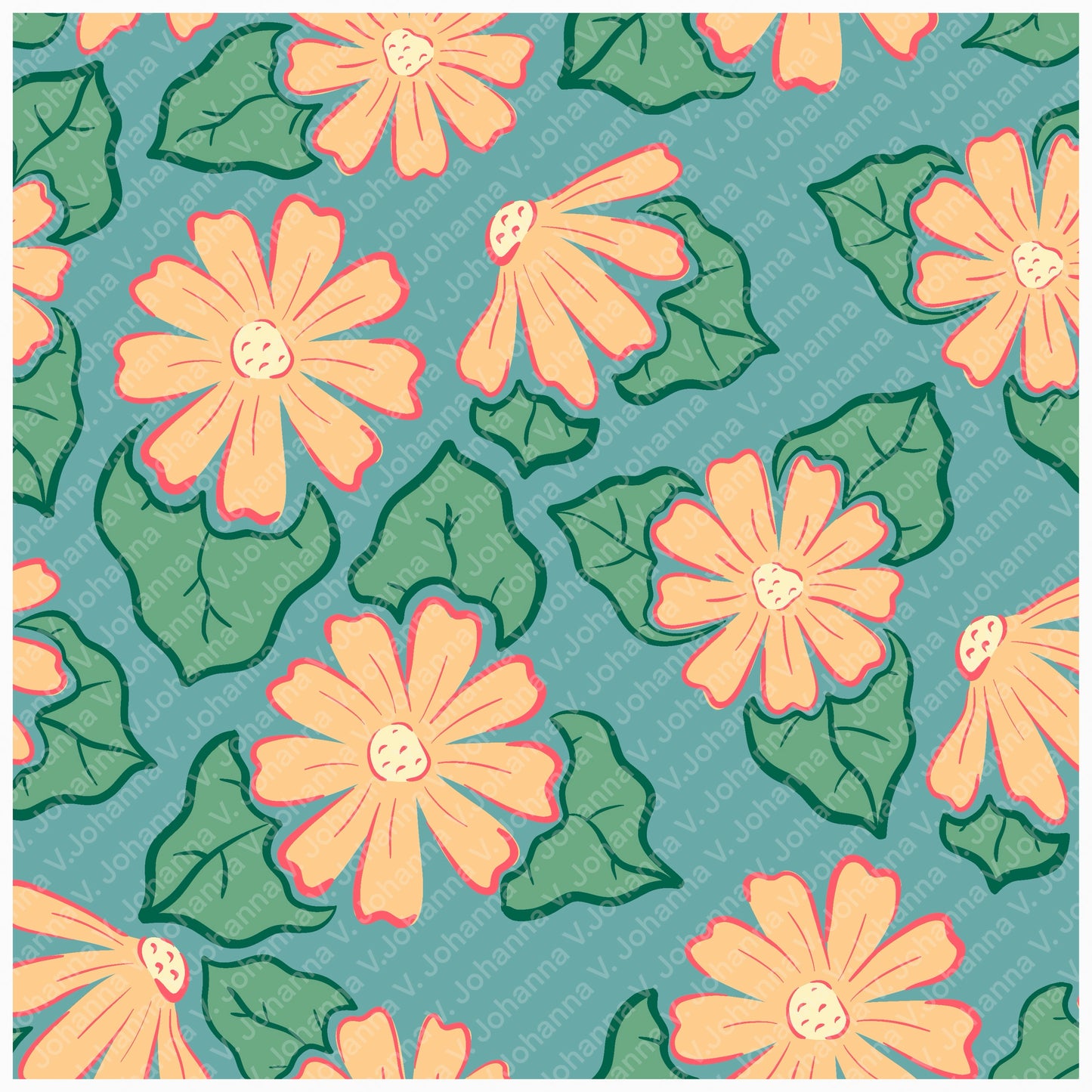 Spring Bunny Pattern Collection Green | Bunnies, Flowers & Carrots | Seamless Digital Paper PNG for Sublimation & POD