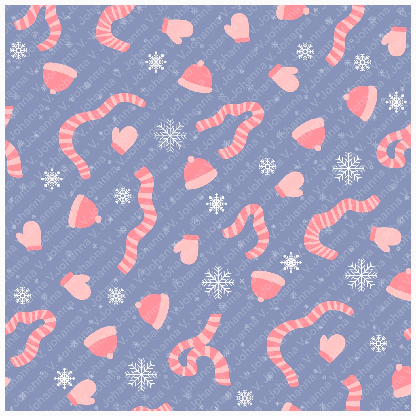 Cozy Winter Seamless Pattern Bundle Pink | S’mores, Snowmen, Mittens & Marshmallows | 12x12 PNG | Digital Download | Commercial & Personal