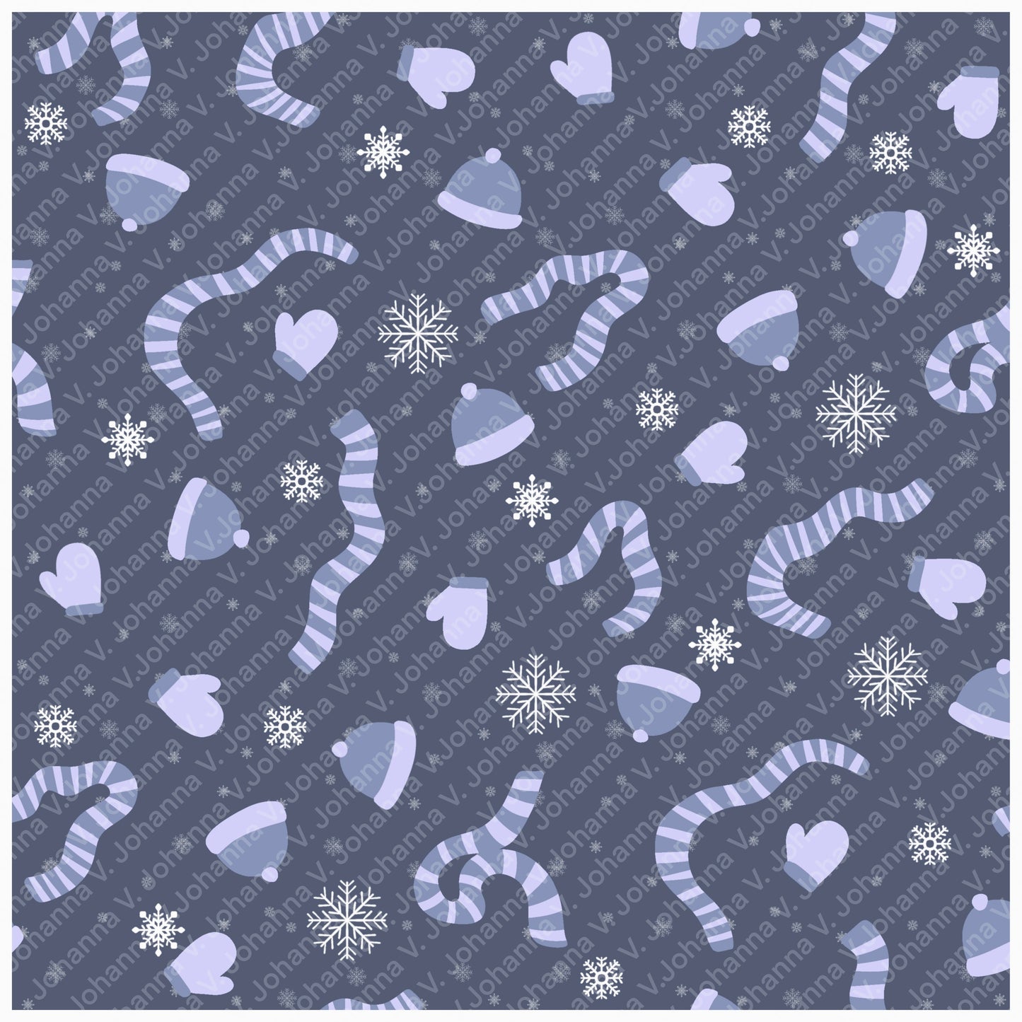 Cozy Winter Seamless Pattern Bundle Purple | S’mores, Snowmen, Mittens & Marshmallows | 12x12 PNG | Digital Download | Commercial & Personal