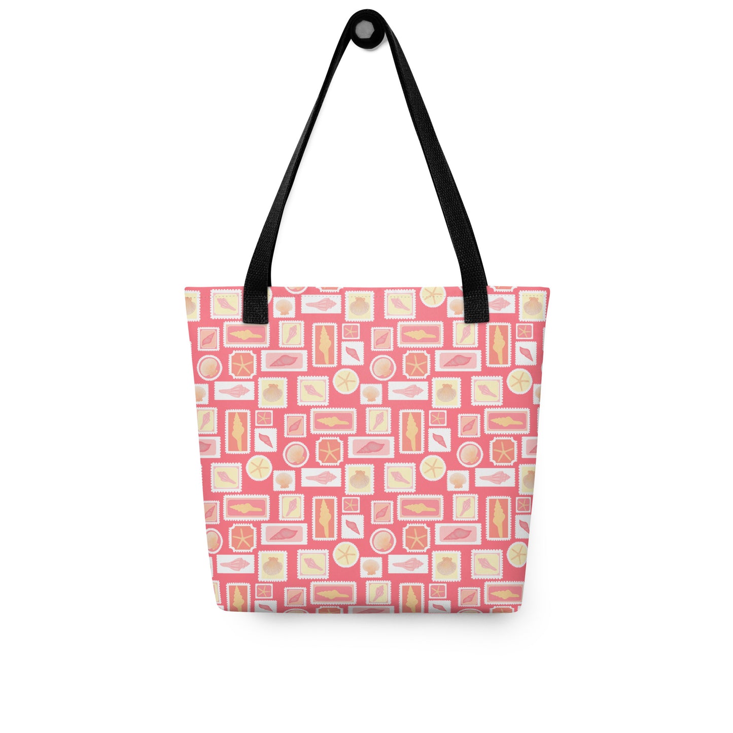 Seashell Tote Bag | Pink Coastal Aesthetic Bag | Vintage Seashell Stamp Tote | Blushing Hour Beach Tote | Cottagecore Market Bag