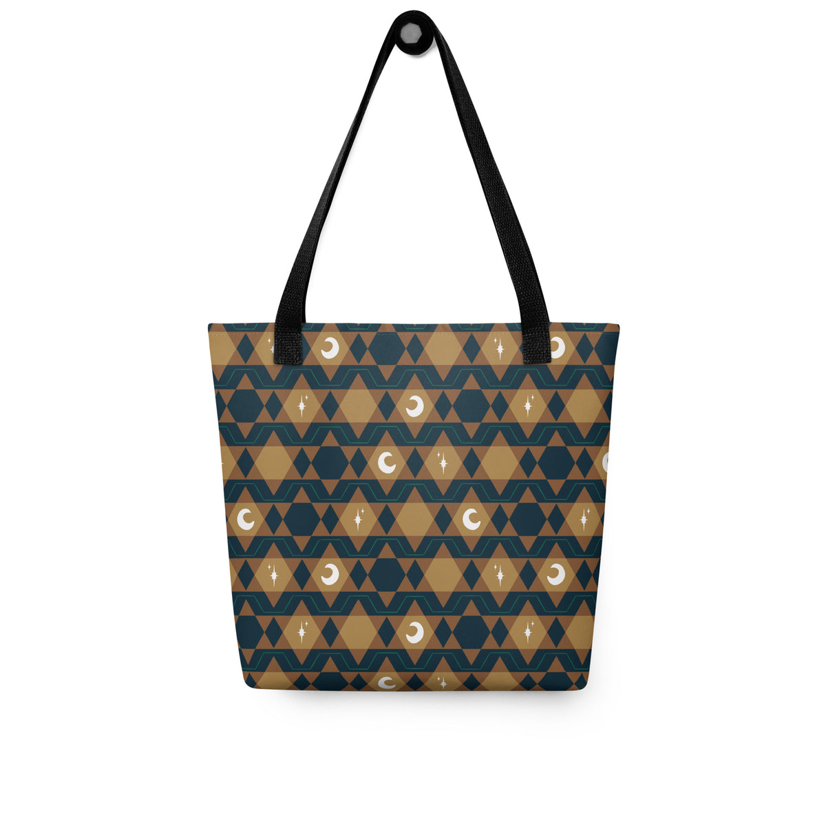 Southwestern Celestial Tote Bag – Moon & Star Geometric Print Everyday Carryall Bag