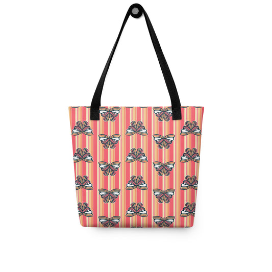 Retro Sunset Butterfly Tote Bag | Colorful Canvas Market Tote | Vintage Butterfly Everyday Bag | Reusable Shopping Tote