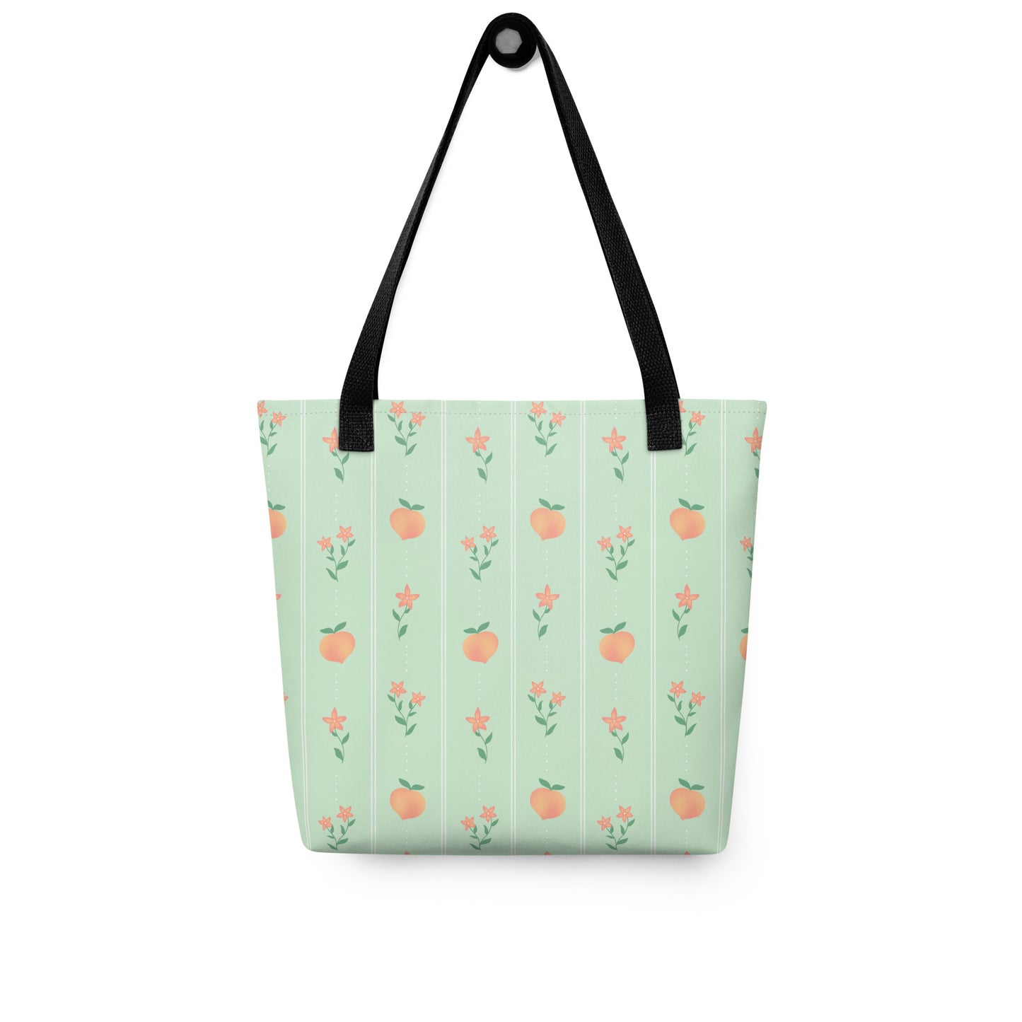 Mint Peach Blossom Tote Bag | Cottage Garden Tote | Botanical Market Bag | Blossom & Peach Collection