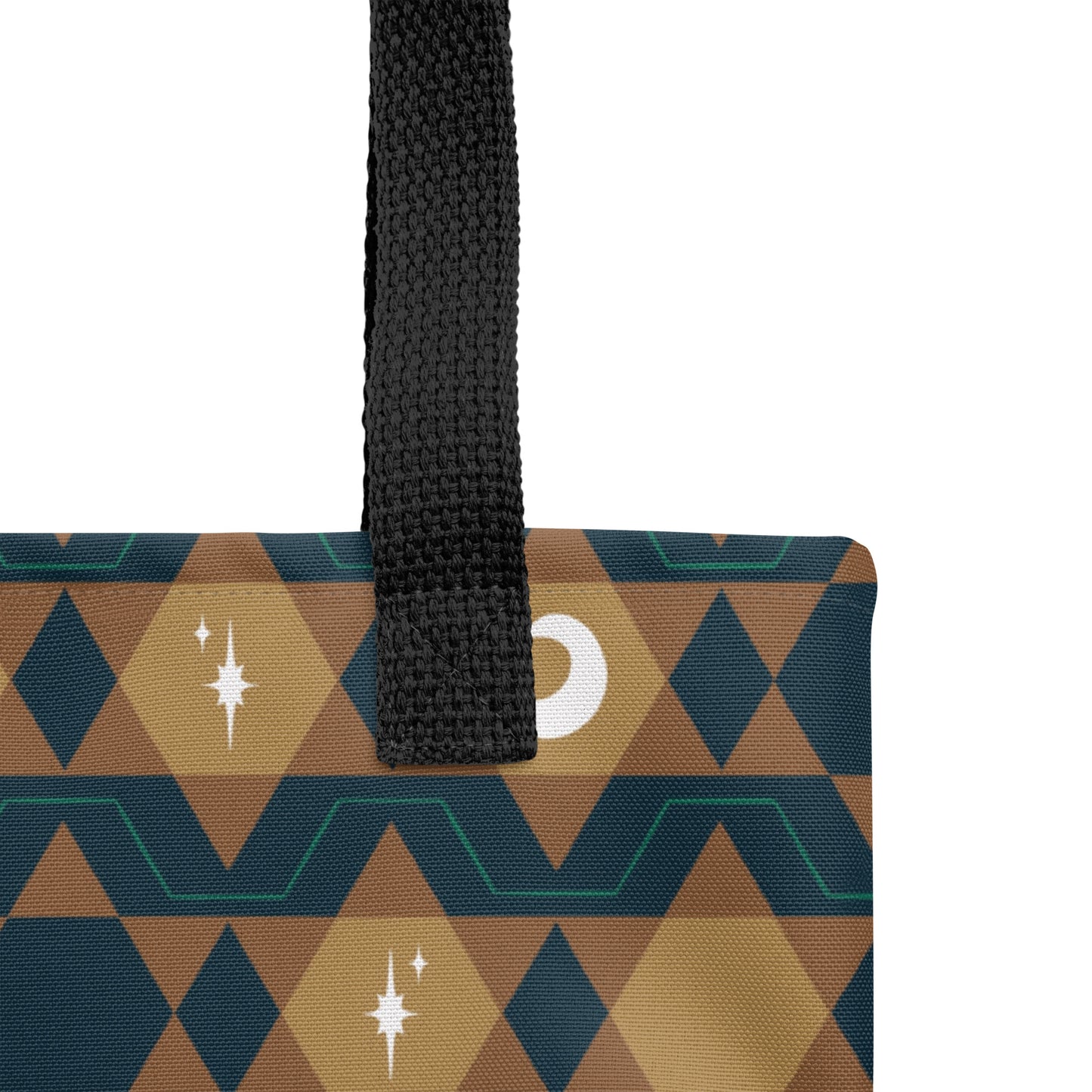 Southwestern Celestial Tote Bag – Moon & Star Geometric Print Everyday Carryall Bag