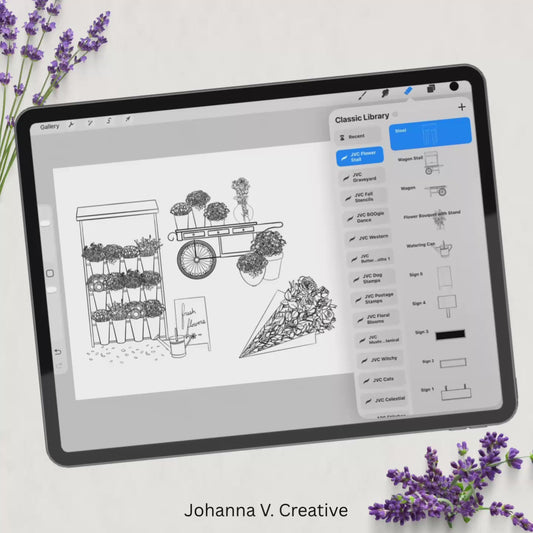 Flower Stall Builder Procreate Stamp Kit