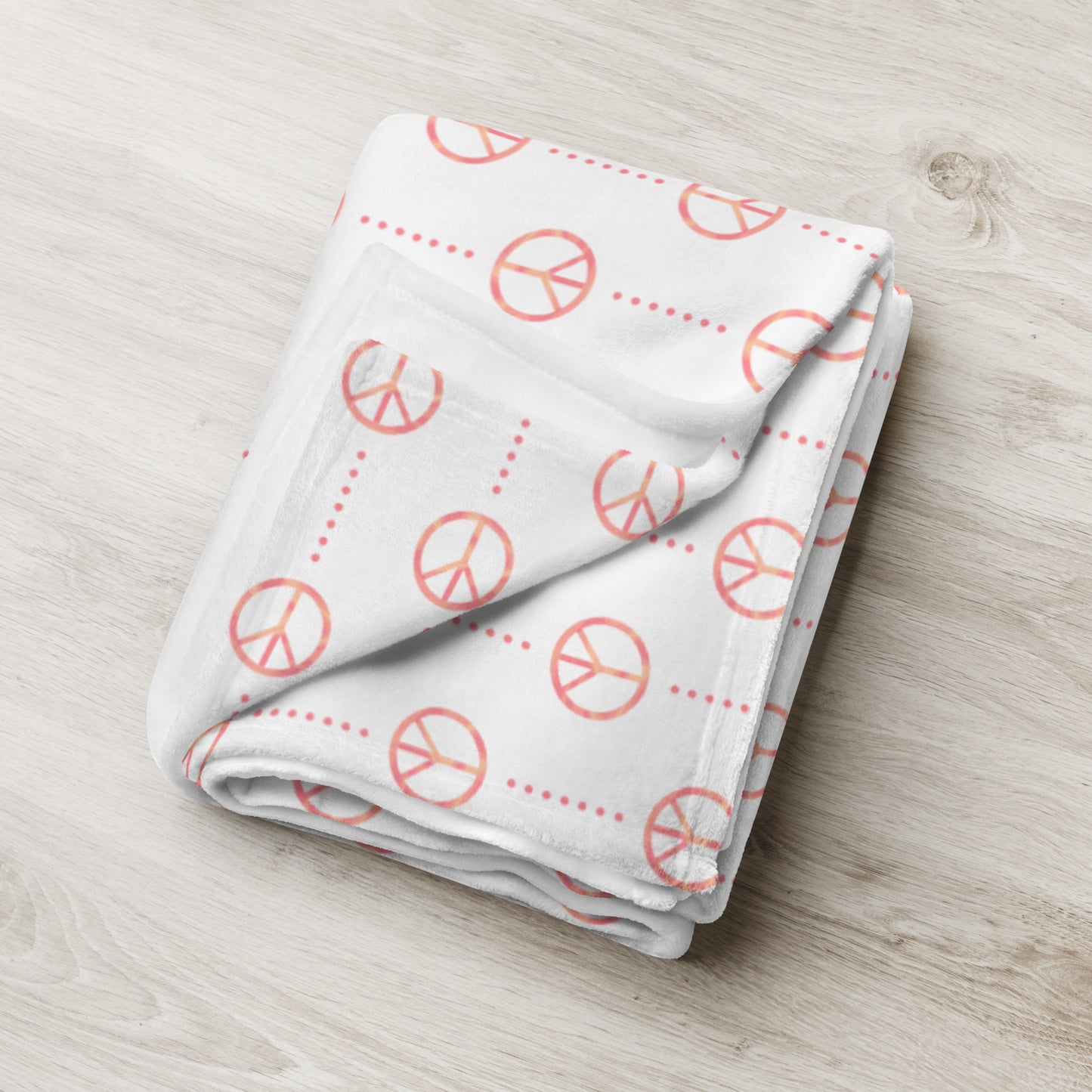 Retro Sunset Peace Sign Throw Blanket | Colorful Retro Fleece Blanket | Boho Cozy Blanket | Soft Sunset Home Decor