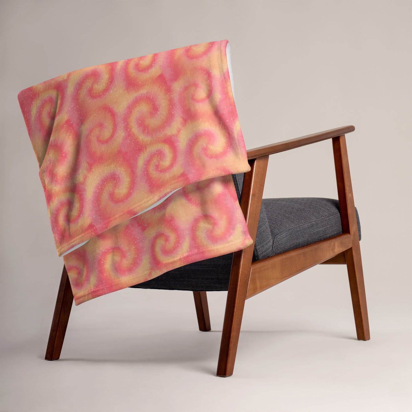 Retro Sunset Swirl Throw Blanket | Colorful Abstract Fleece Blanket | Cozy Sunset Throw | Soft Artistic Home Decor
