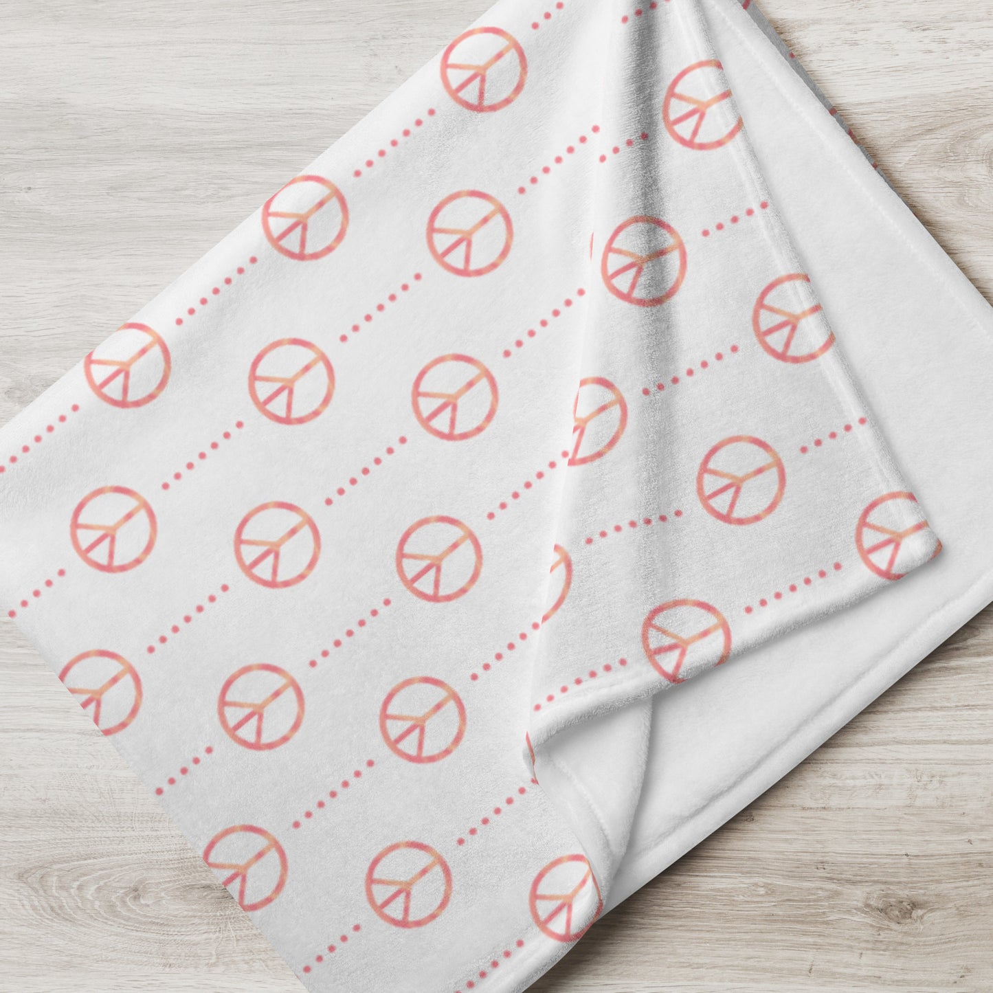 Retro Sunset Peace Sign Throw Blanket | Colorful Retro Fleece Blanket | Boho Cozy Blanket | Soft Sunset Home Decor
