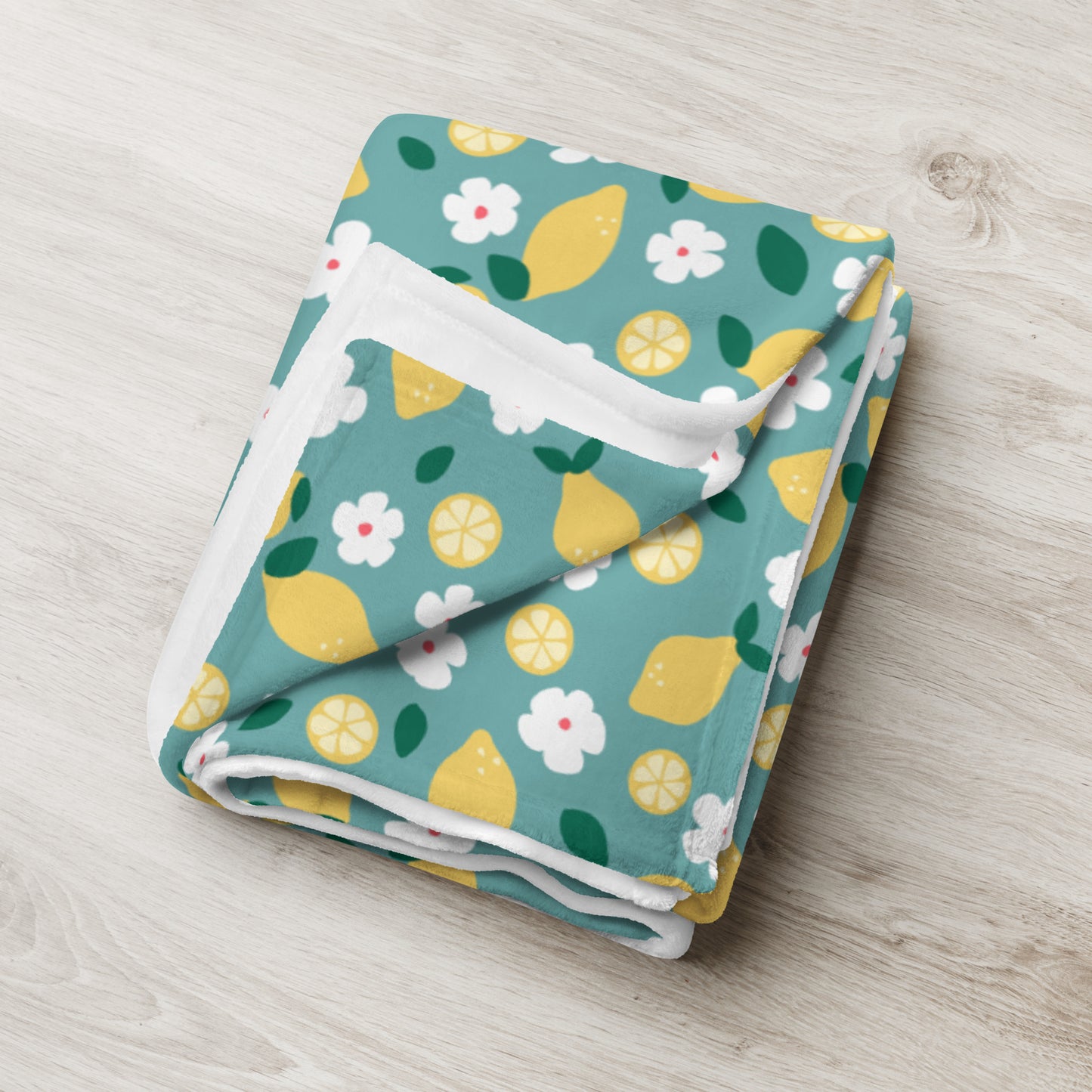 Lemon Blossom Throw Blanket – Cozy Citrus Floral Summer Blanket