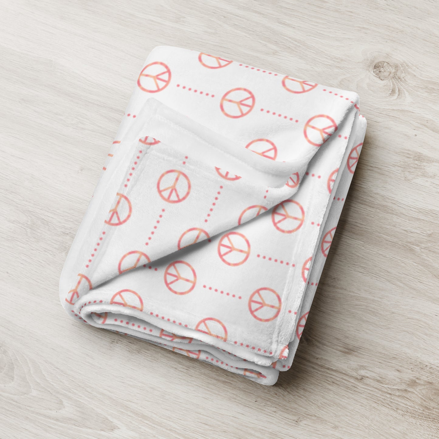 Retro Sunset Peace Sign Throw Blanket | Colorful Retro Fleece Blanket | Boho Cozy Blanket | Soft Sunset Home Decor