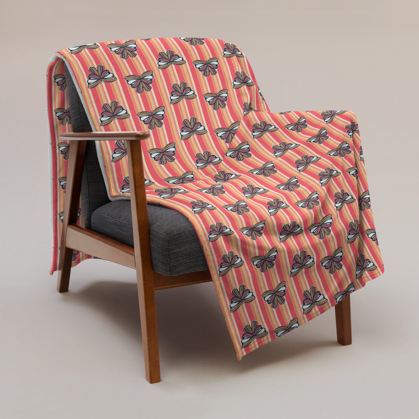 Retro Sunset Butterfly Throw Blanket | Colorful Butterfly Fleece Blanket | Cozy Retro Throw | Soft Whimsical Home Decor