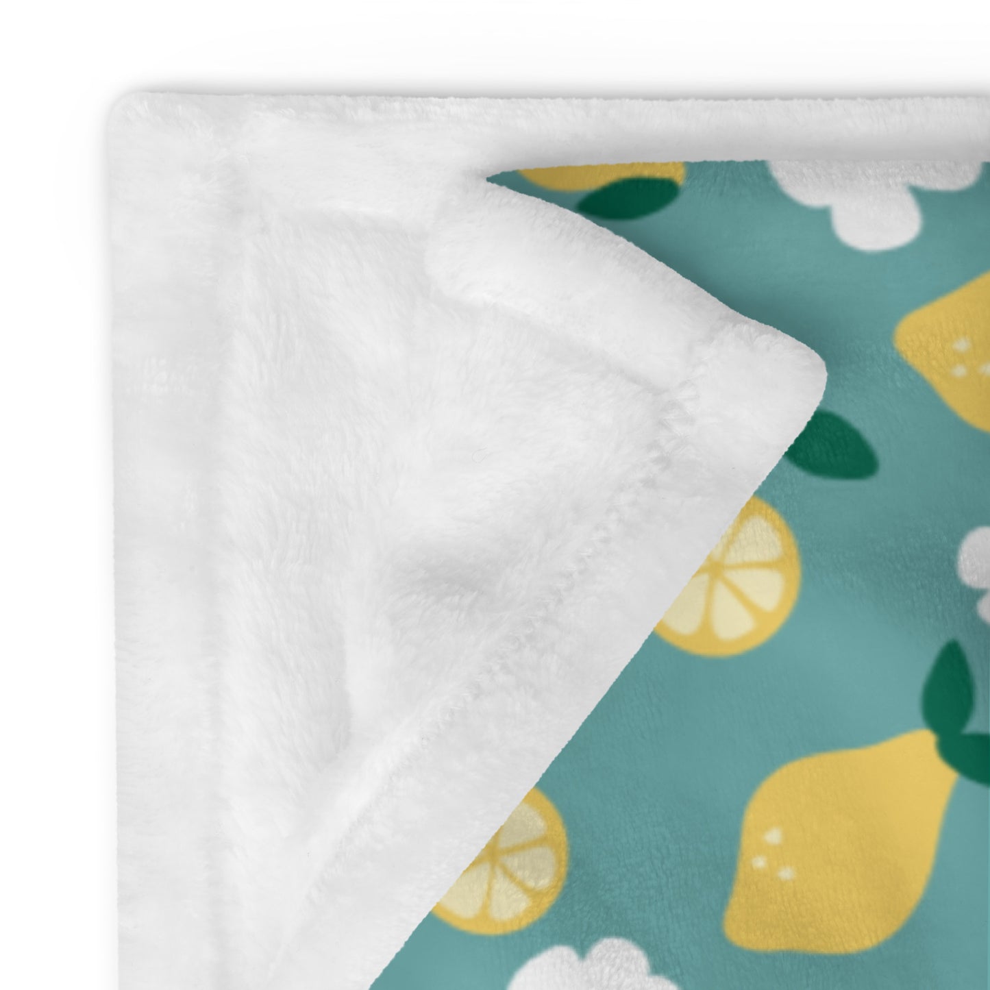 Lemon Blossom Throw Blanket – Cozy Citrus Floral Summer Blanket