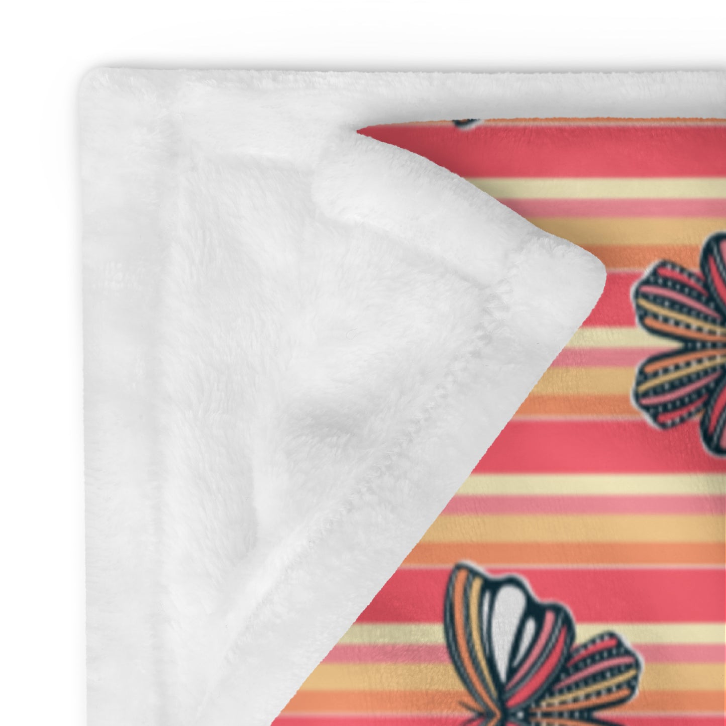Retro Sunset Butterfly Throw Blanket | Colorful Butterfly Fleece Blanket | Cozy Retro Throw | Soft Whimsical Home Decor